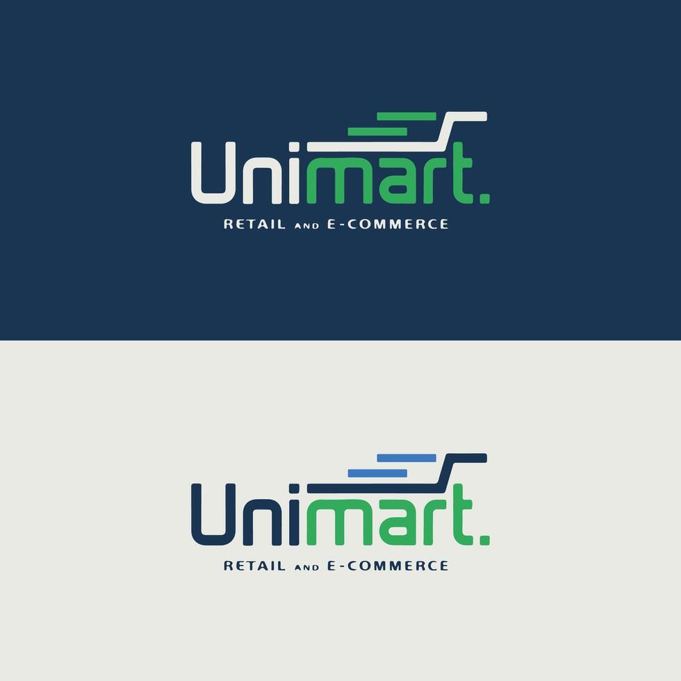 UniMart Logo Modern Retail and Ecommerce Brand Design vector