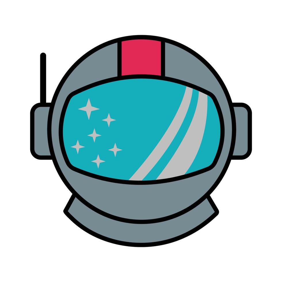 Cartoon Astronaut Helmet Illustration vector