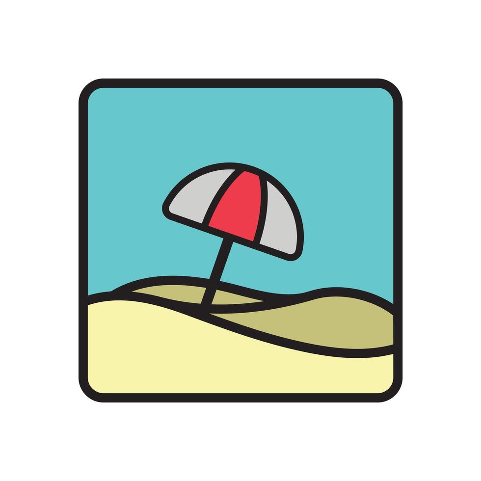 Illustration of Beach Umbrella on Sand vector