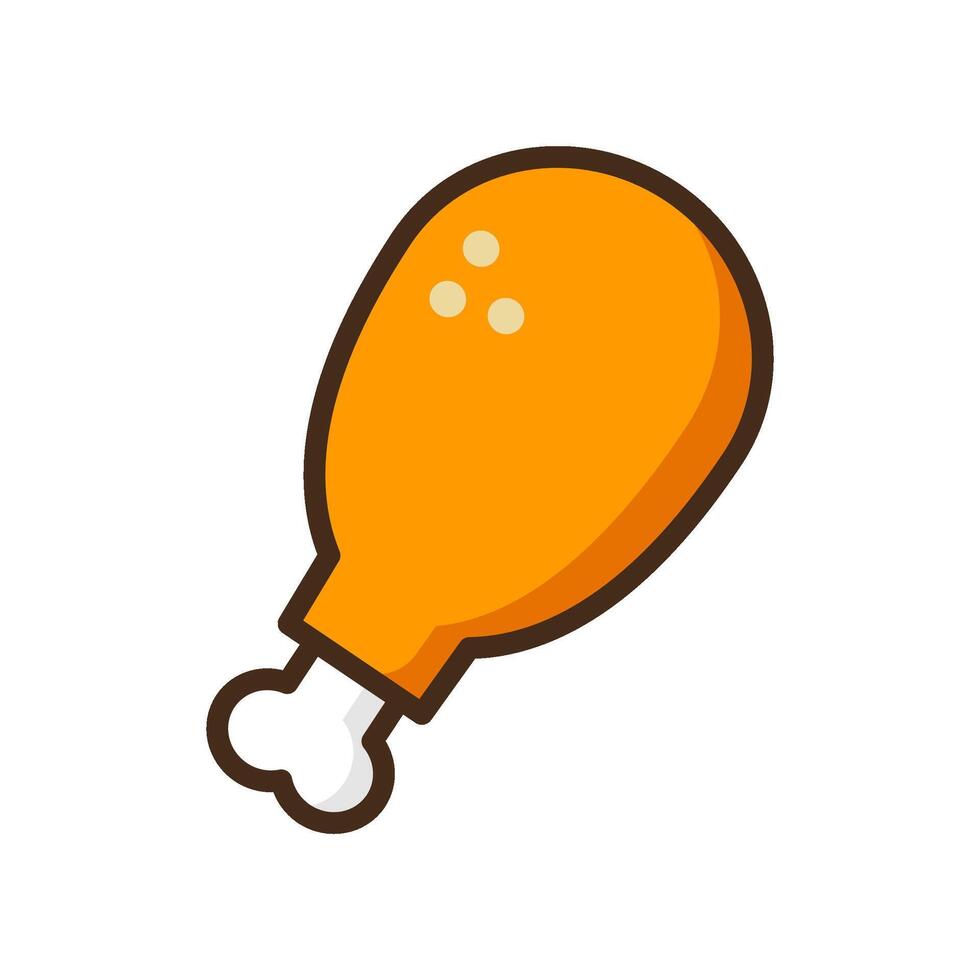 Fried chicken thighs on white background. vector