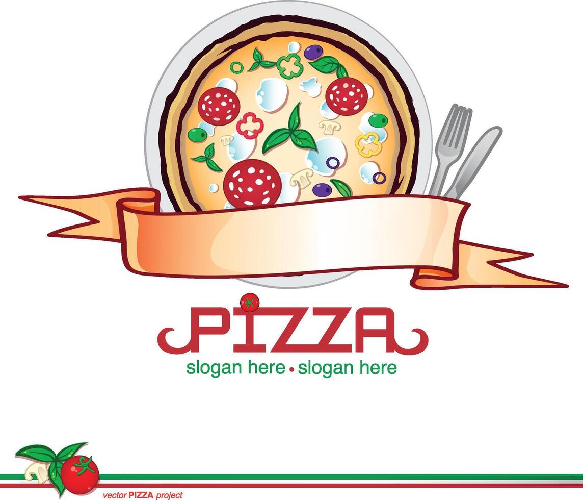 Pizza logo design element vector