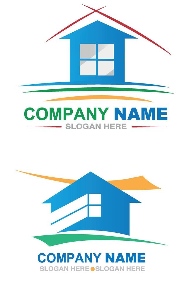 two logos real estate isolated vector