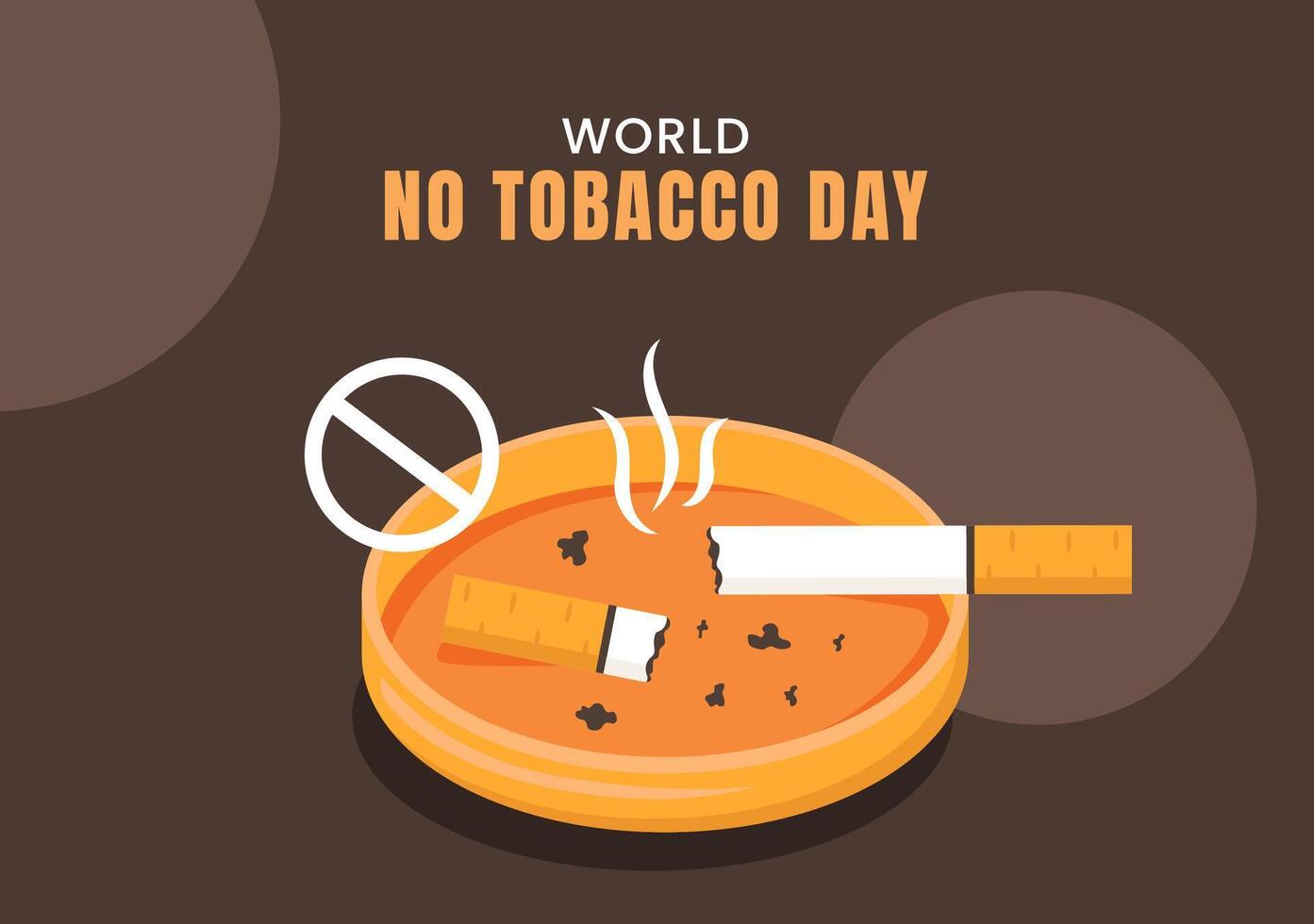 World No Tobacco Day Social Media Background Visual with Flat Cartoon Template vector