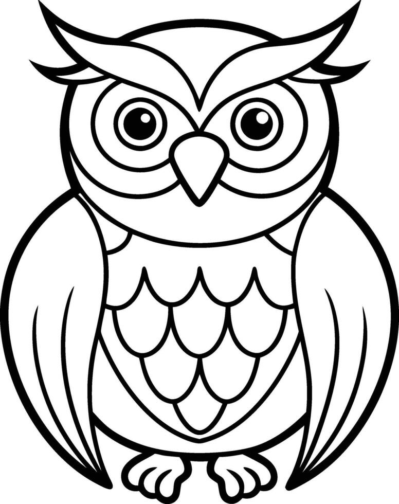 A Cute Cartoon Owl Drawing vector