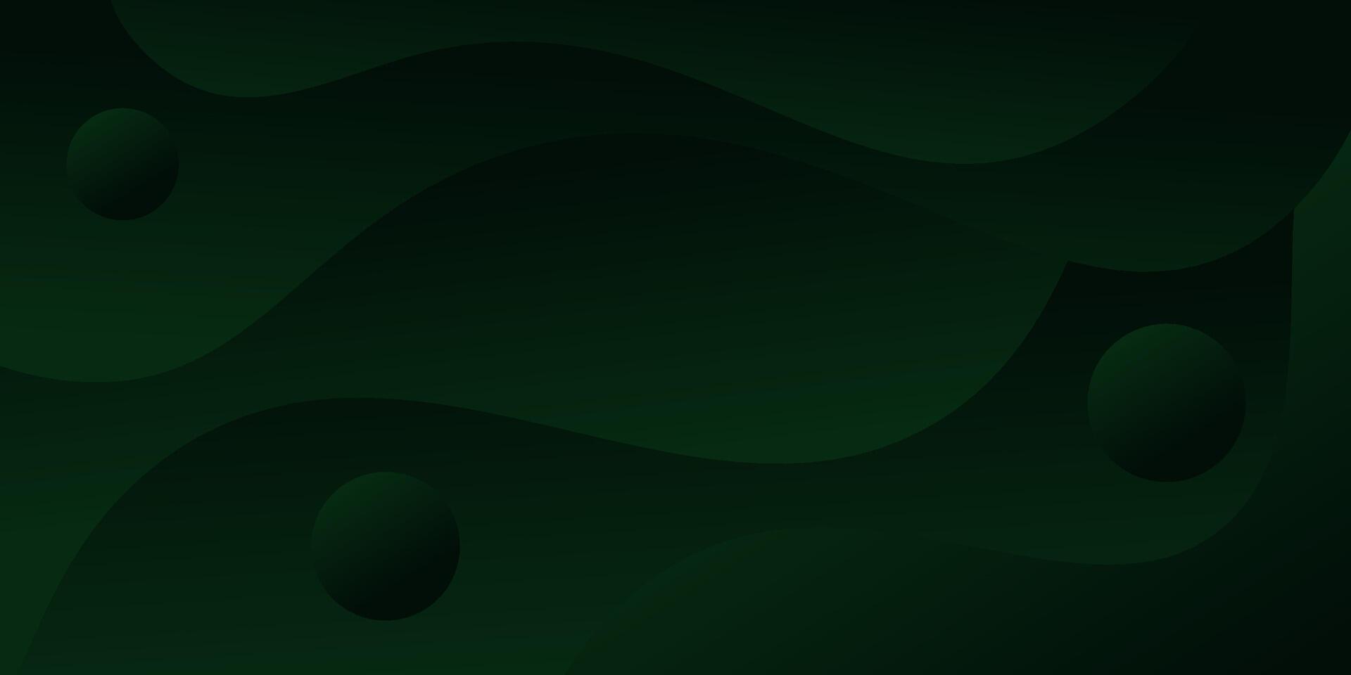 Abstract 3d dark green waves with shadow shape background. Futuristic wave background. Eps10 vector