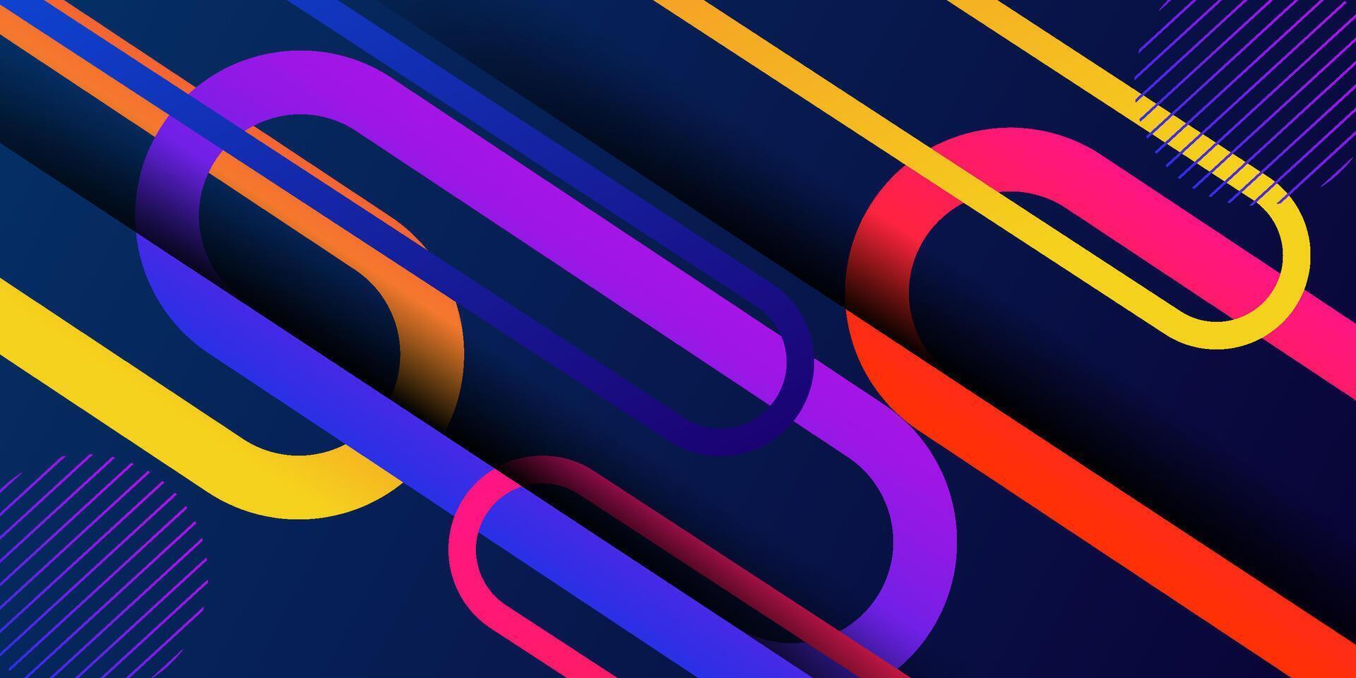 Dark blue background with colorful dynamic blue rectangle curved shape pattern. Abstract template and modern stylish texture background. Eps10 vector