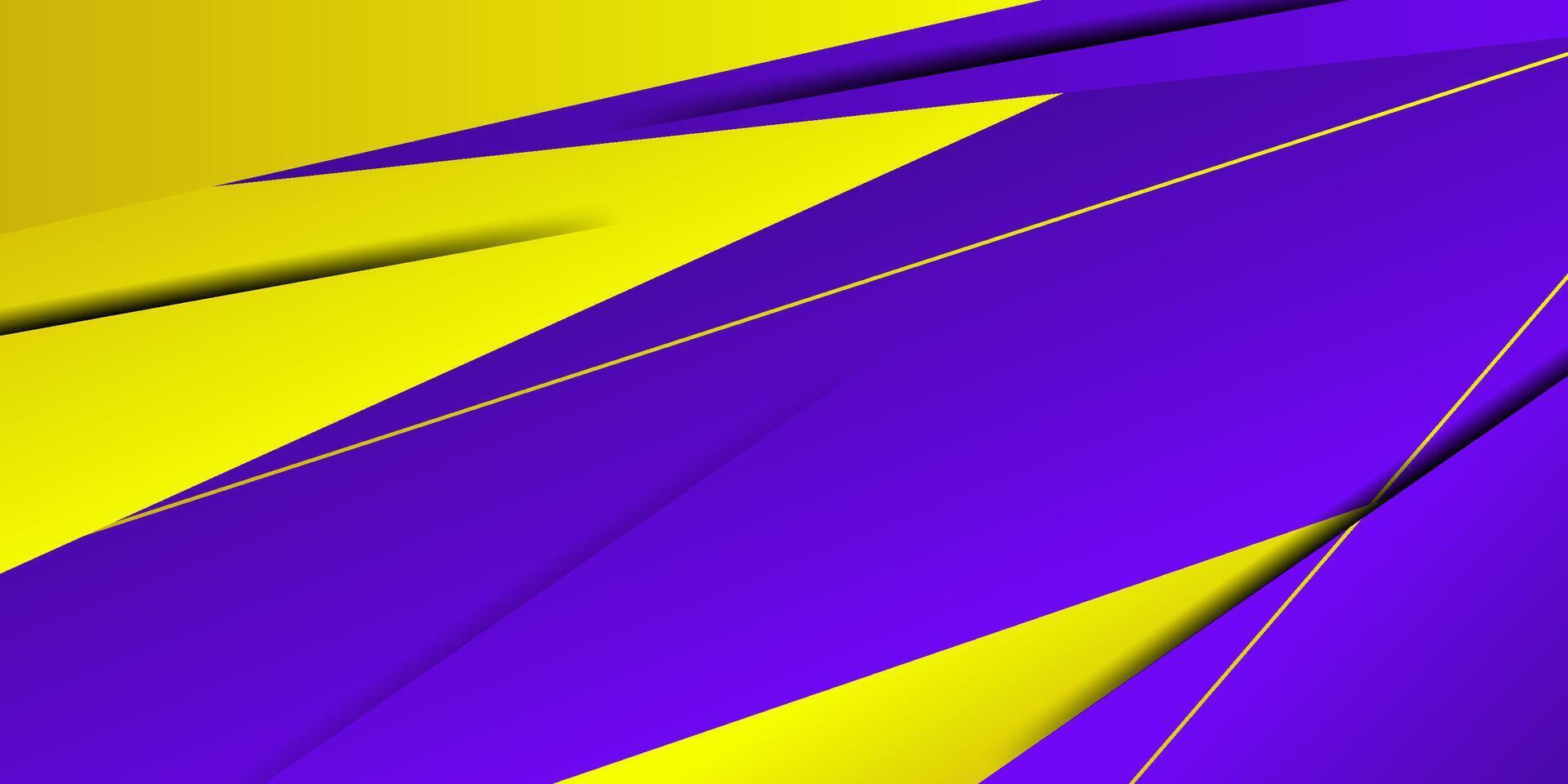 Abstract 3D square background in bright yellow and purple overlapping. Simple forming layer pattern. Eps10 vector