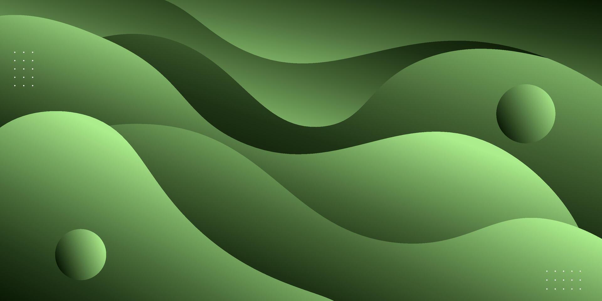 Abstract colored green background with liquid wave pattern. Trendy background concept vector