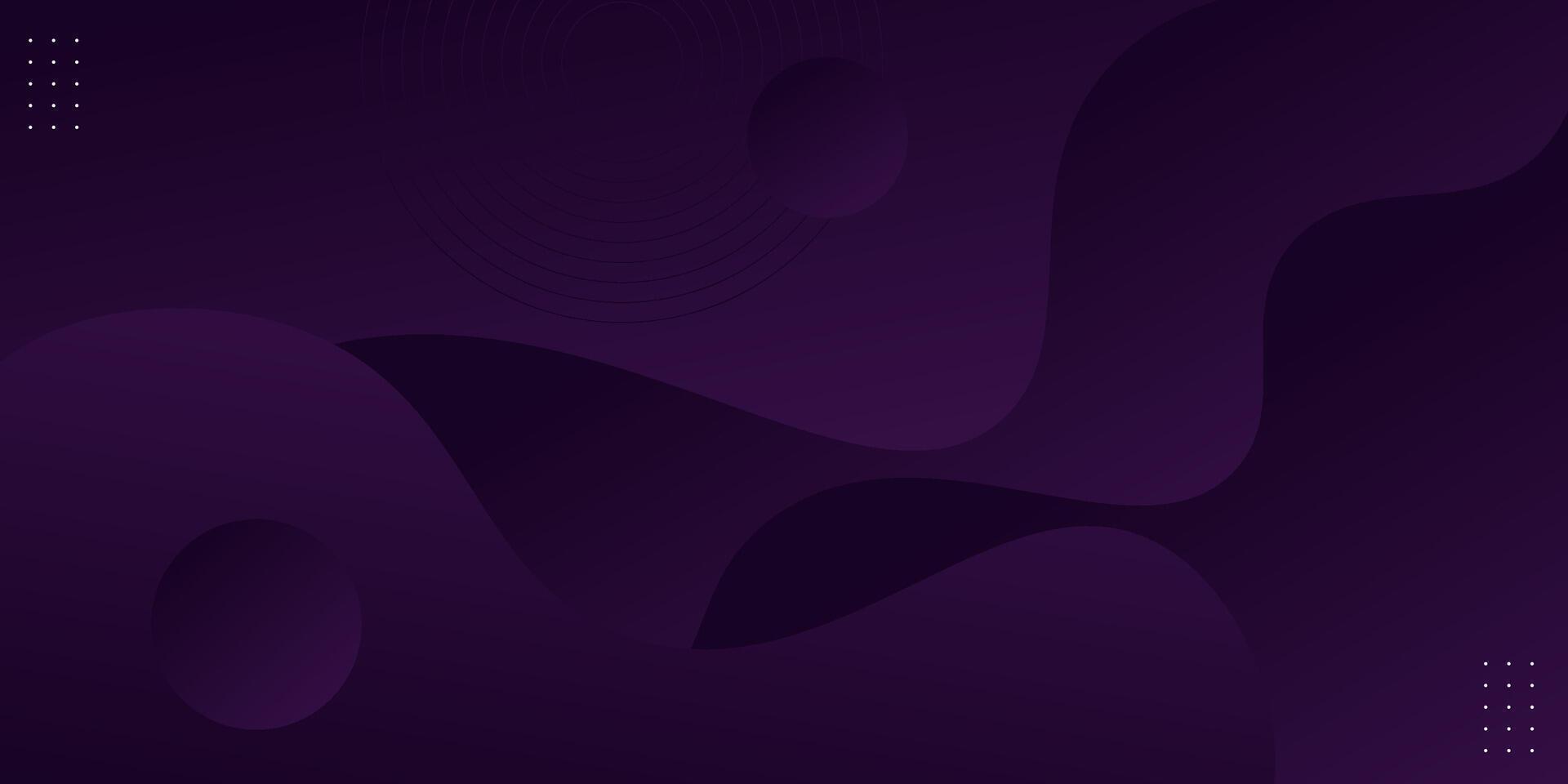 Abstract dark purple wave 3D background. Minimal fluid background with circle pattern. Eps10 vector