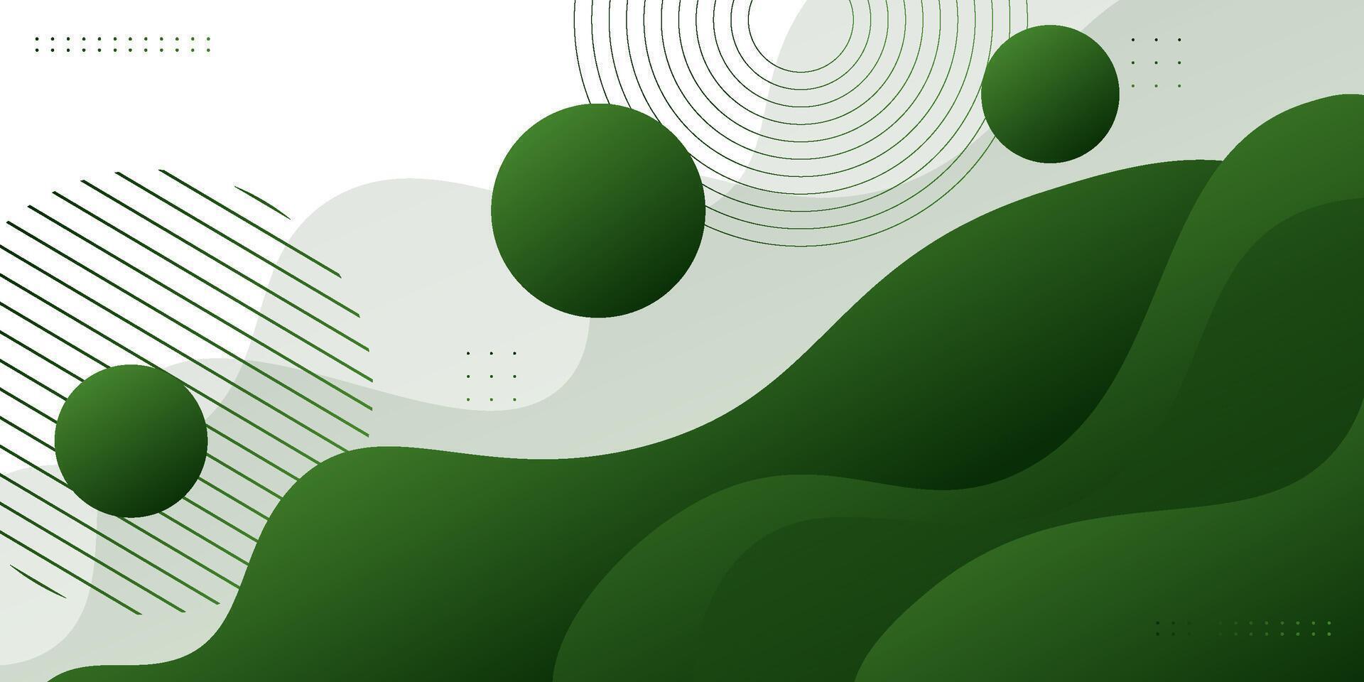 Abstract green banner wave background. Simple bright colorful banner design. Wave pattern design. Eps10 vector