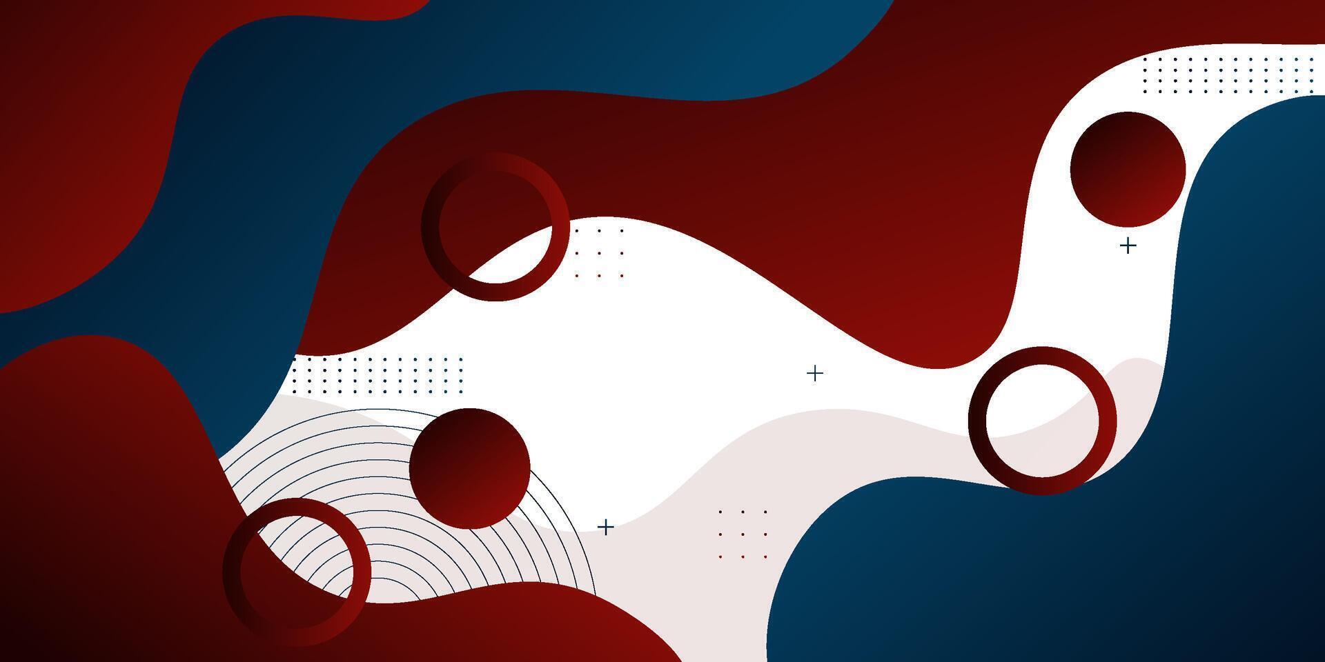Modern red and blue wave geometric business banner. Creative banner design with shapes and lines as template. Simple horizontal banner. Eps10 vector
