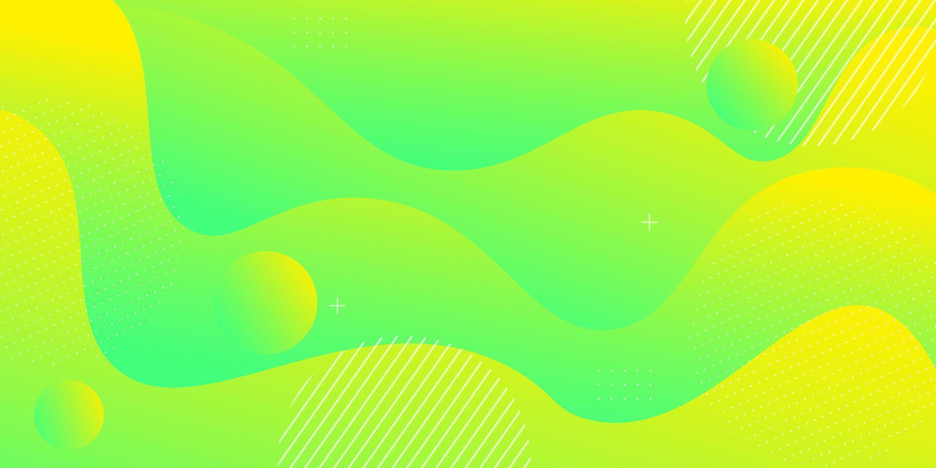 Bright and Simple Modern Abstract Background with Green and Yellow Wavy Design. Eps10 vector