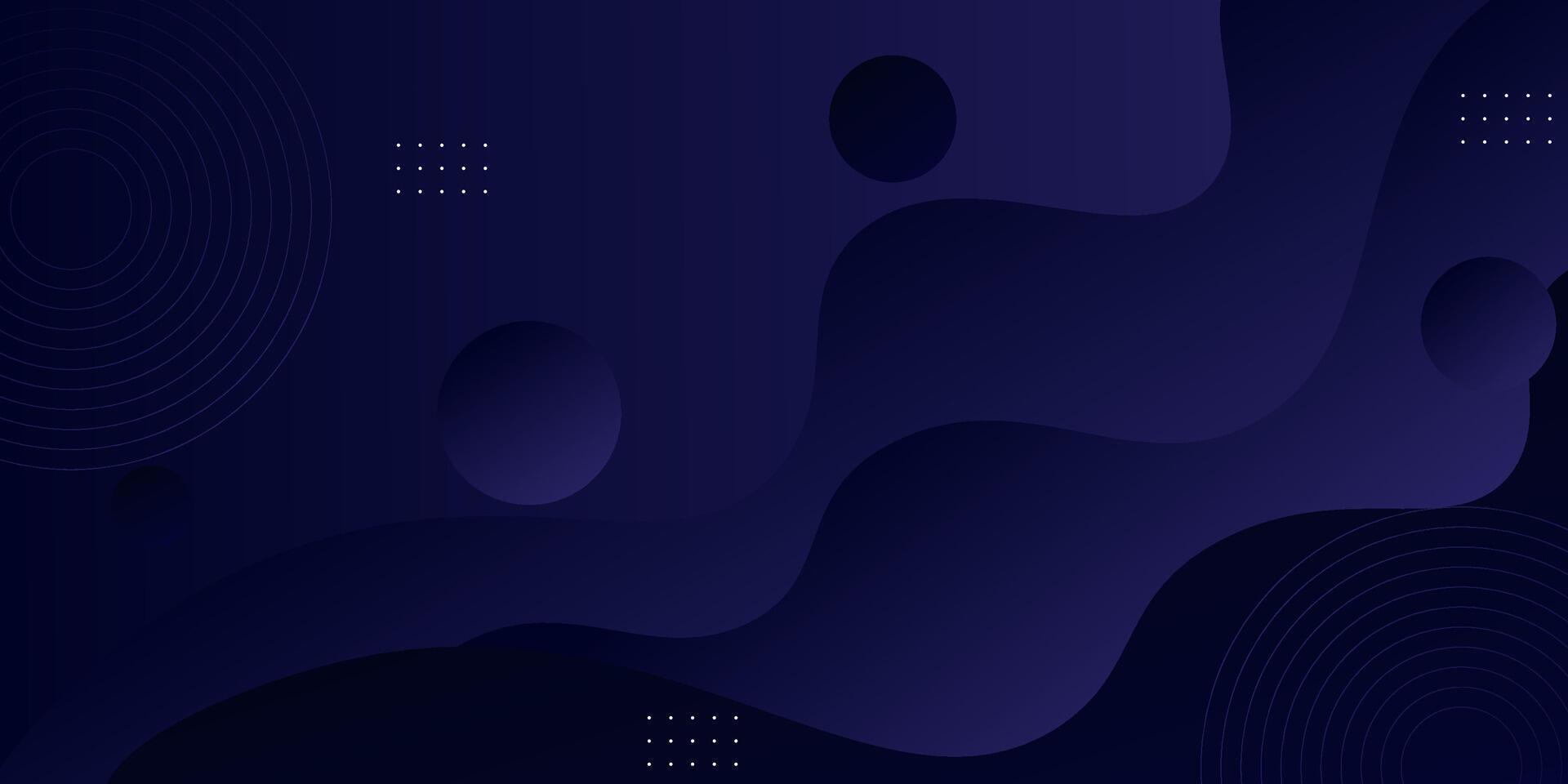 Dark blue geometric business banner design. Creative banner design with wave shape. Simple design on dark horizontal banner. Eps10 vector