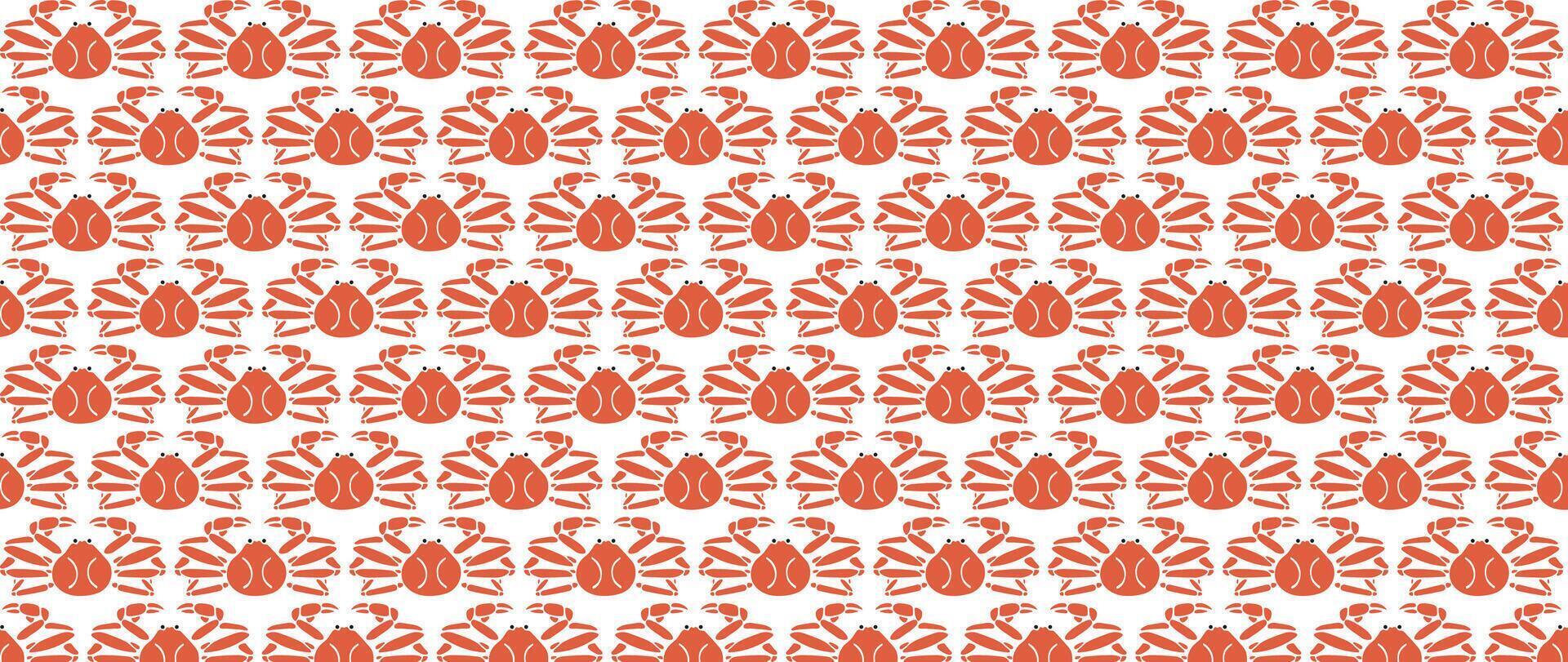 Japanese background with red snow crab pattern vector
