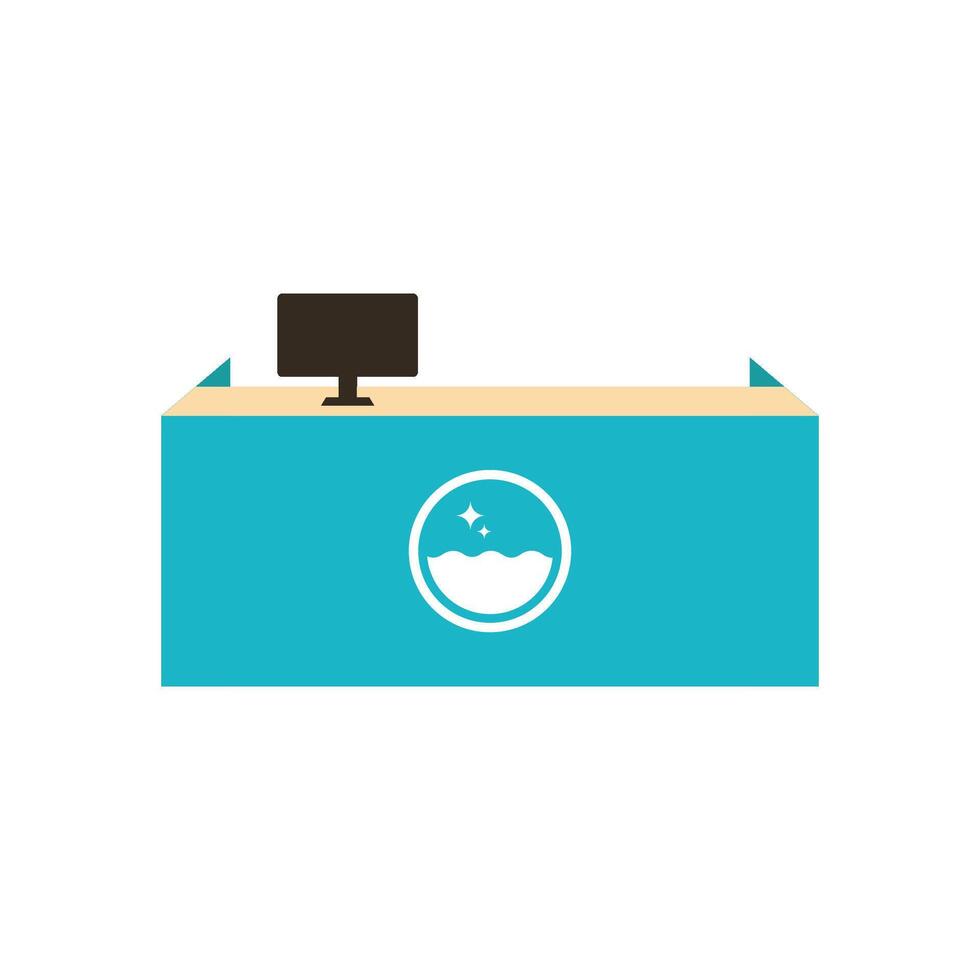 laundry cashier desk icon vector