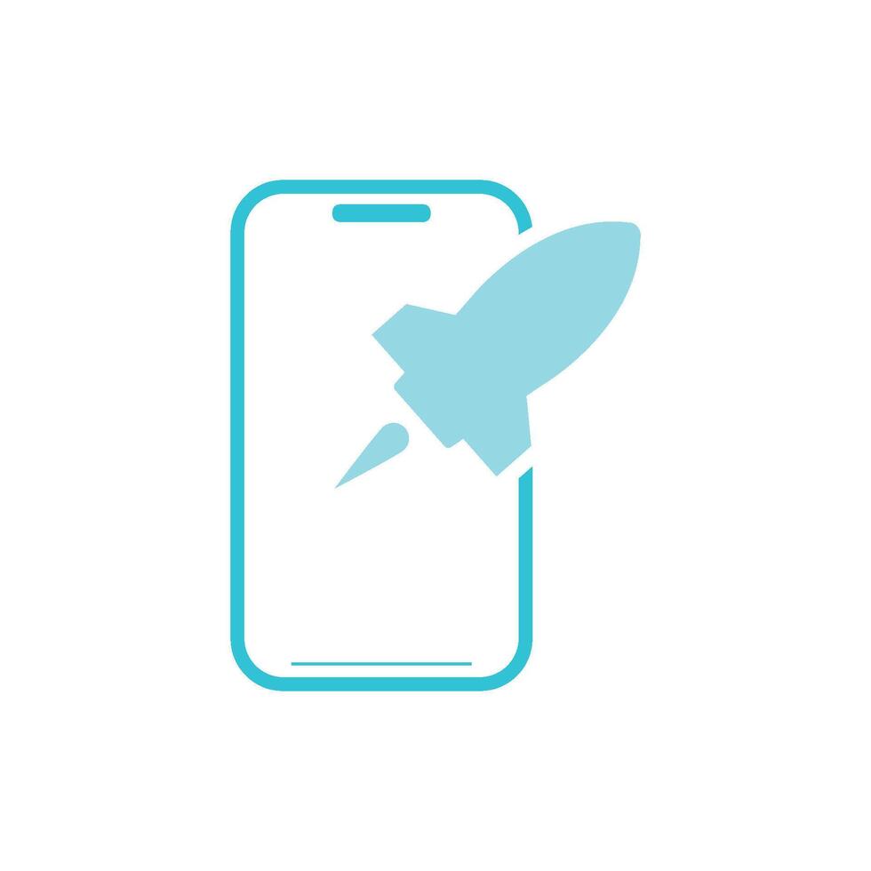 Blue Rocket logo icon vector