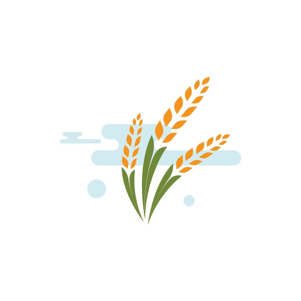 Tree Wheat Logo icon vector