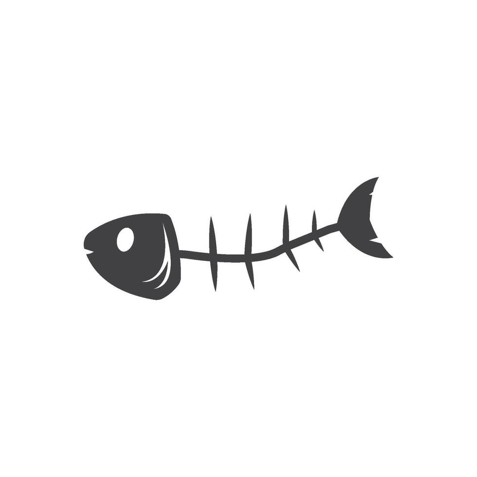 Bone fish icon black vector