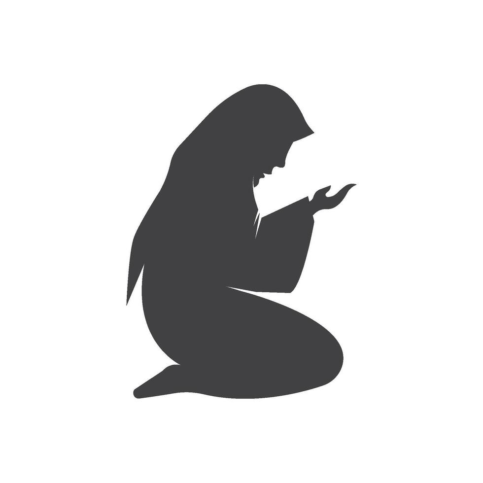woman in prayer icon vector