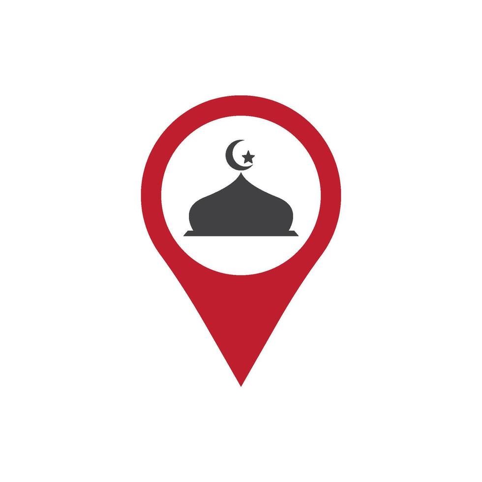 location mosque icon vector