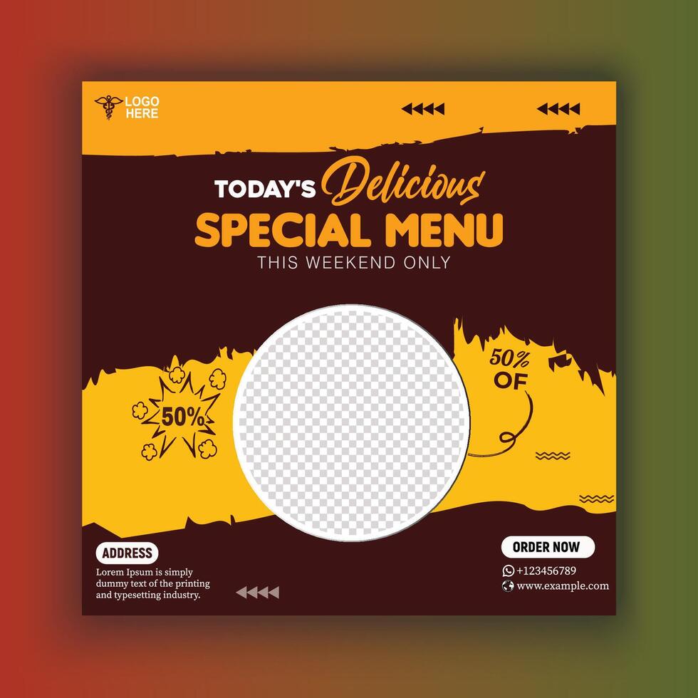 Today delicious special menu food poster vector