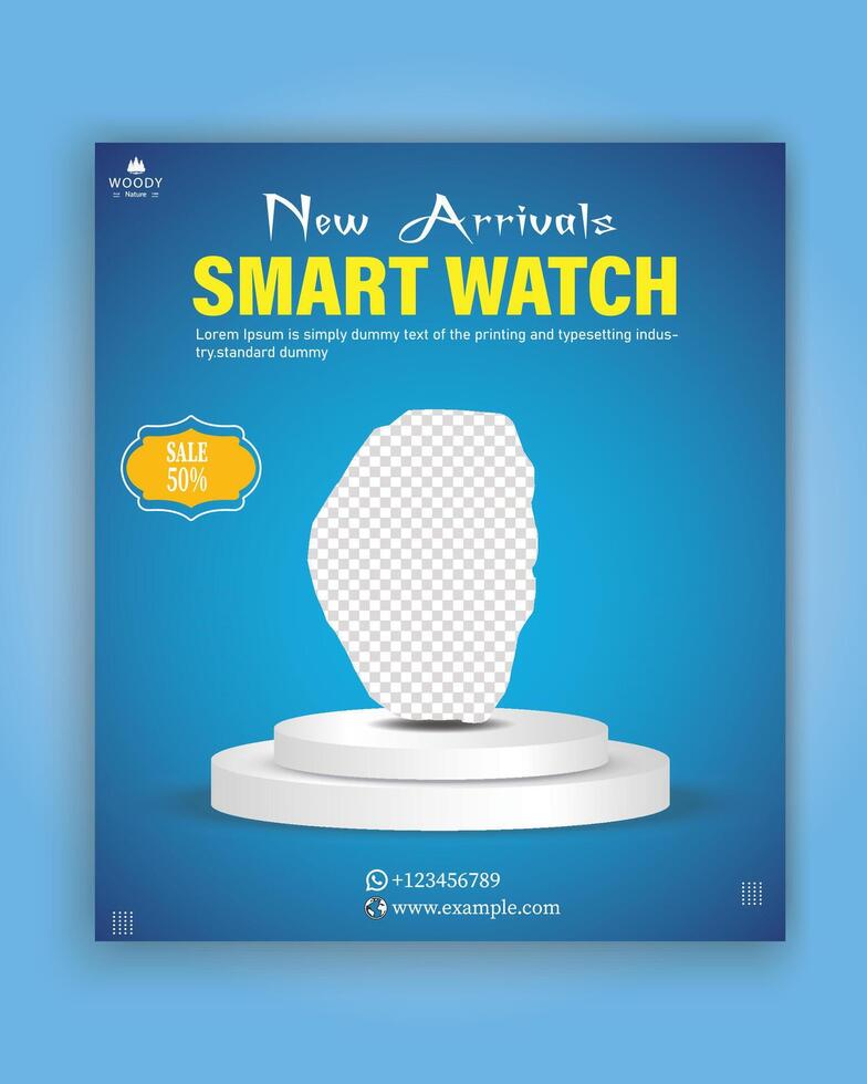 New arrival smart watch flyer vector