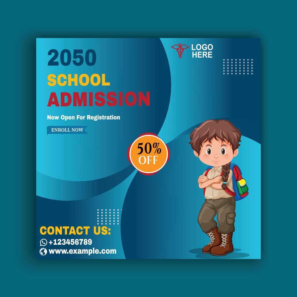 Enroll Now for a Better Tomorrow. social media poster vector