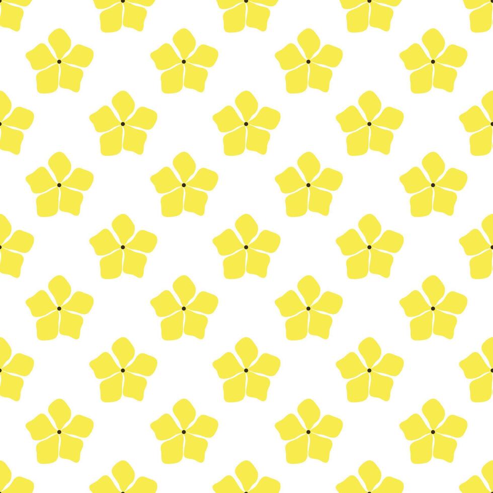 Seamless pattern with yellow flowers on white background vector