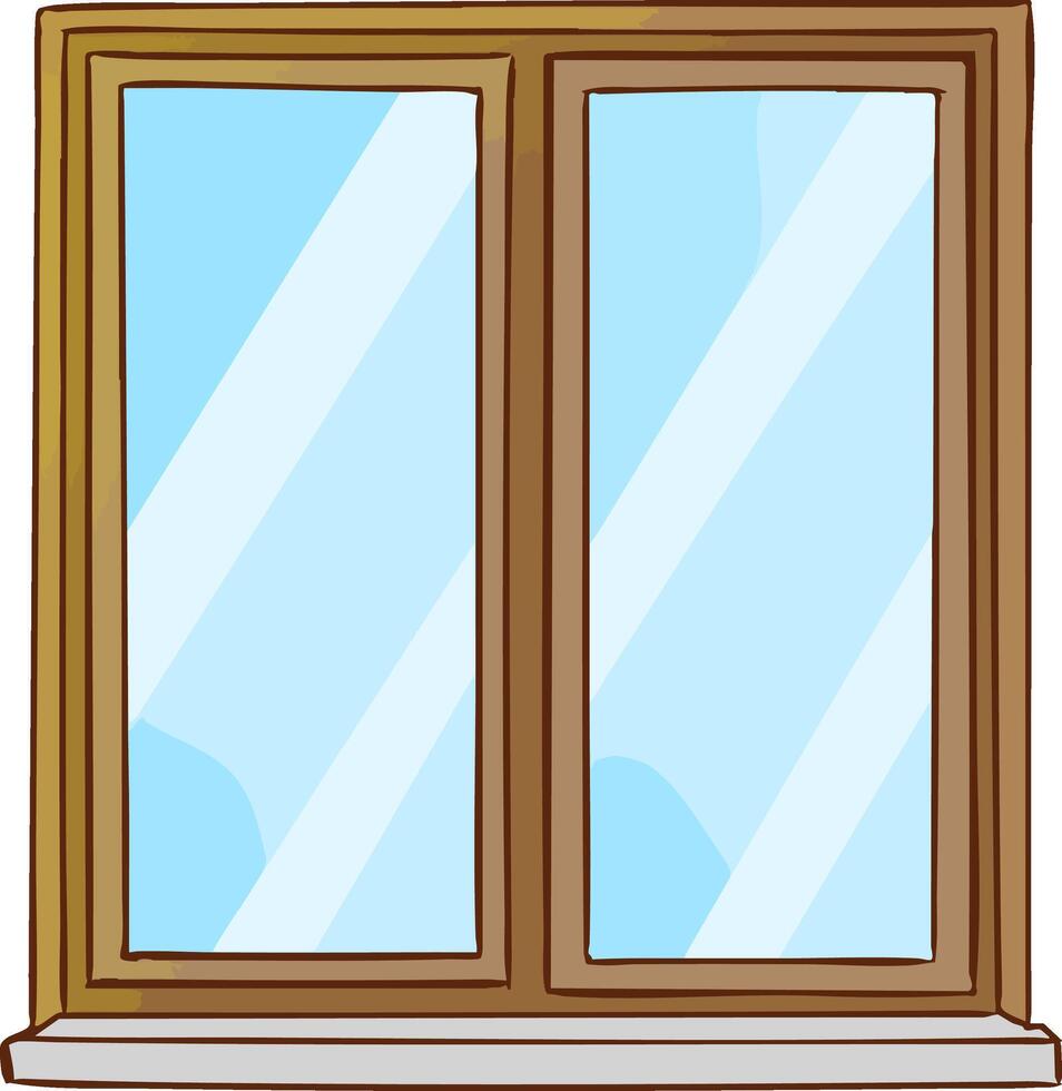 window.cartoon and illustration, hand drawn style, isolated on white background. vector