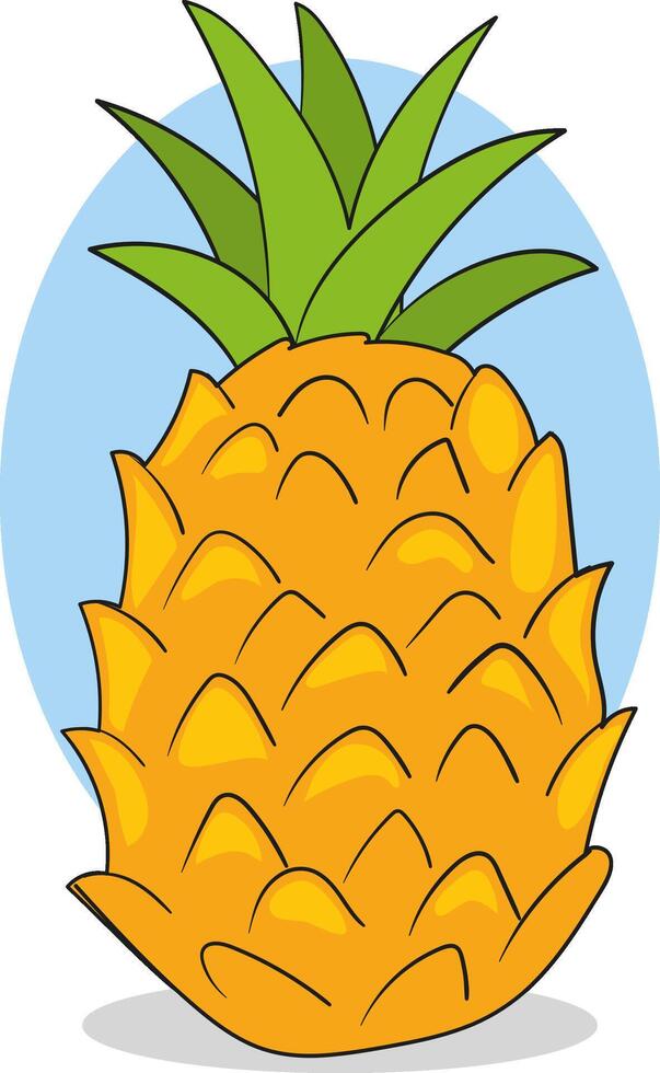 pineapple fruit . pineapple fruit illustration in flat style. fresh summer fruit. vector