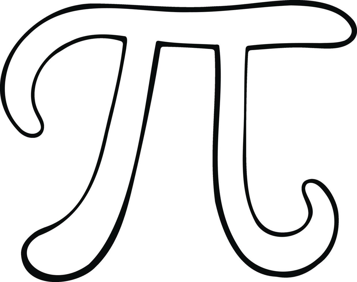 Black and White Illustration of Greek Letter Pi Symbol for Mathematics vector