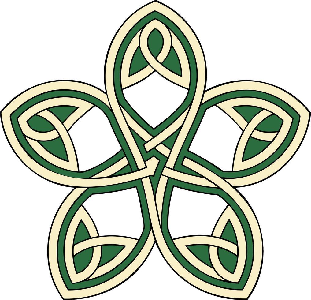 Intricate Celtic knot design with interwoven green gold patterns symbolizing Irish heritage and spirituality vector