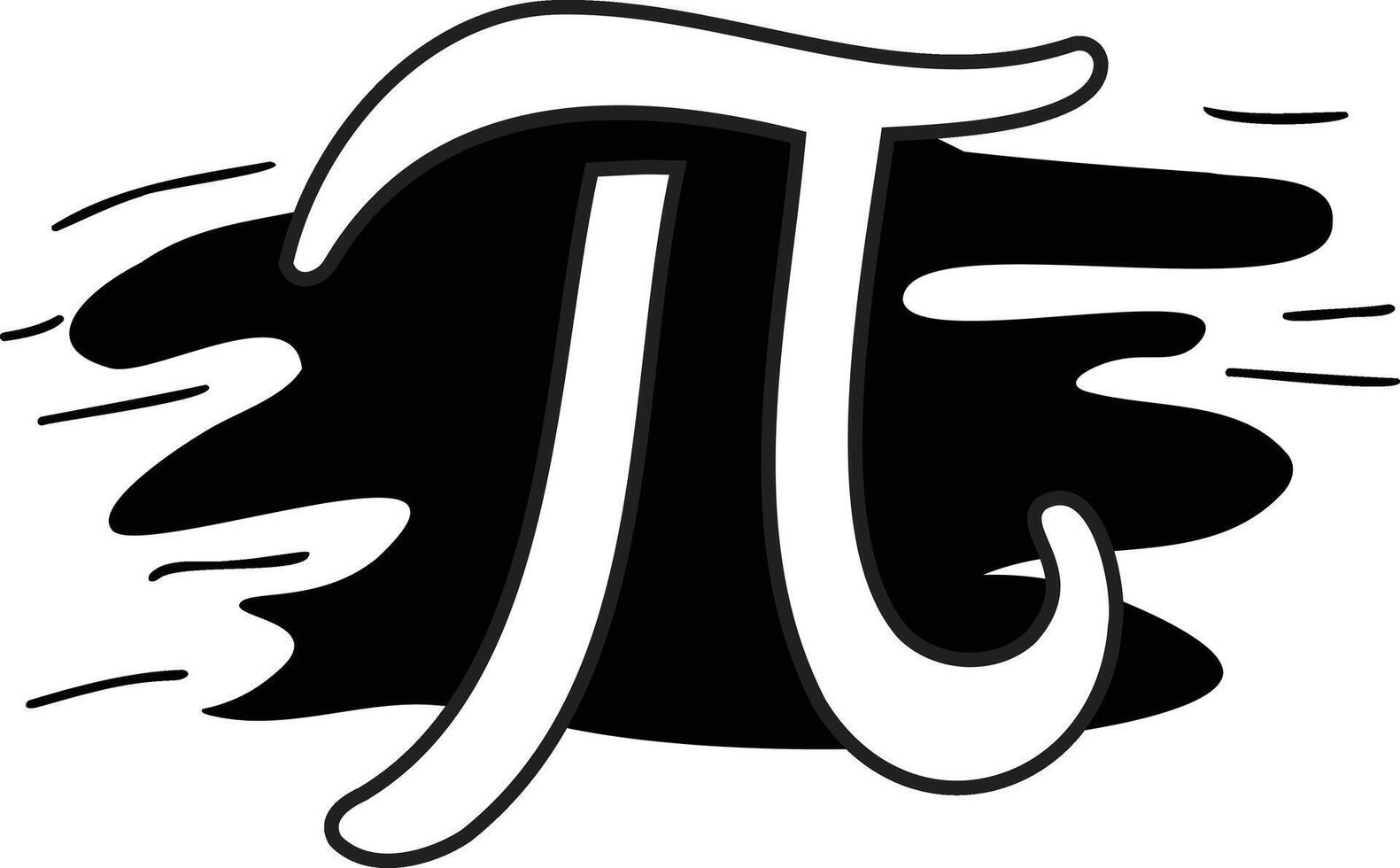 Bold Black and White Pi Symbol Illustration Abstract Math Art vector