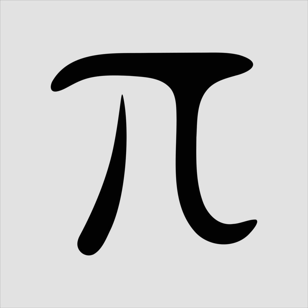 Bold Black Pi Symbol on Gray Background Minimalist Math Illustration for Educational and Scientific vector