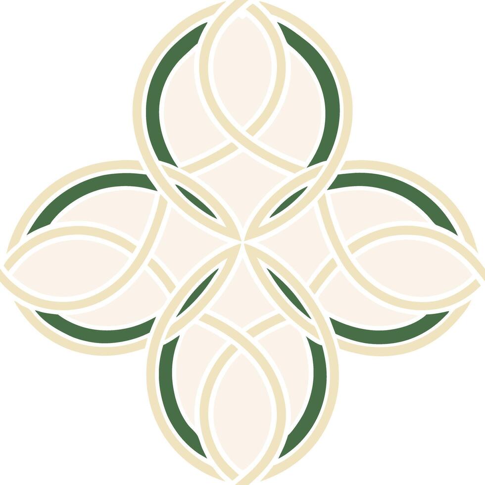 Seamless Intricate Celtic knot pattern with interwoven green and gold lines inspired by ancient Irish tradition and spiritual vector