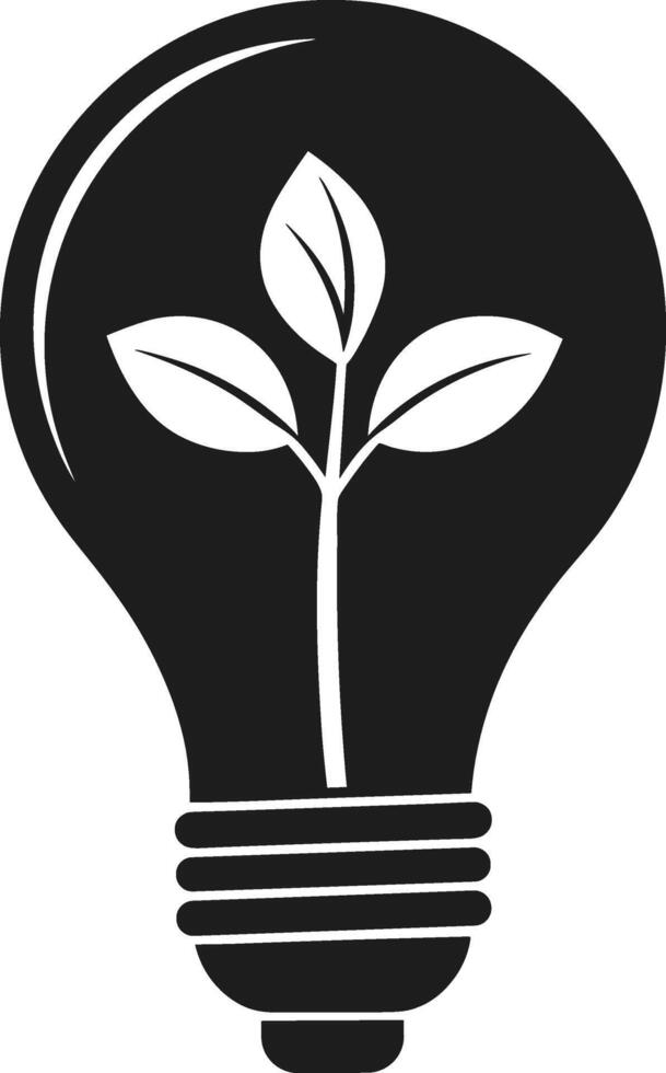 Eco Light Bulb with Plant Growth - Sustainability and Renewable Energy Silhouette vector