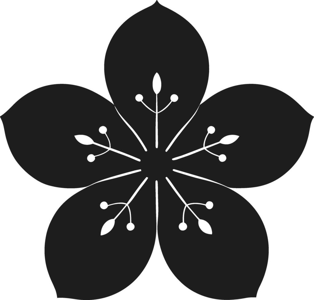 Black Silhouette Sakura Flower Illustration for Spring Designs vector