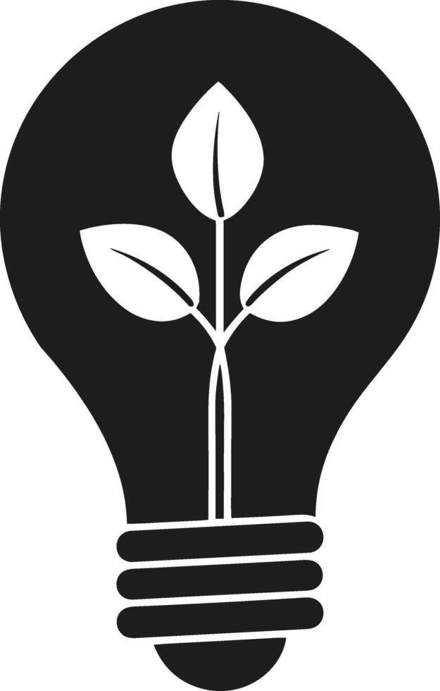 Eco Light Bulb with Plant Growth - Sustainable Energy and Green Innovation Silhouette vector