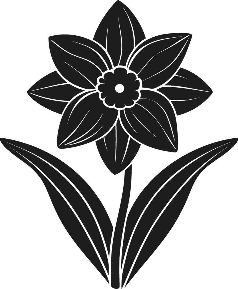 Elegant Daffodil Flower Silhouette for Spring and Floral Designs vector