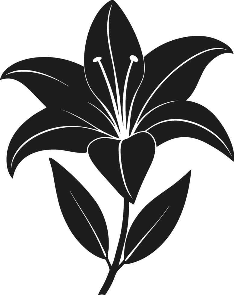 Elegant Spring Lily Silhouette - Floral Bloom Illustration vector