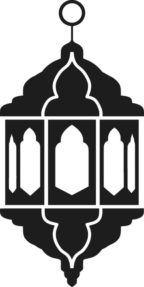 Traditional Arabic Lantern - Elegant Islamic Hanging Lamp for Ramadan and Eid vector