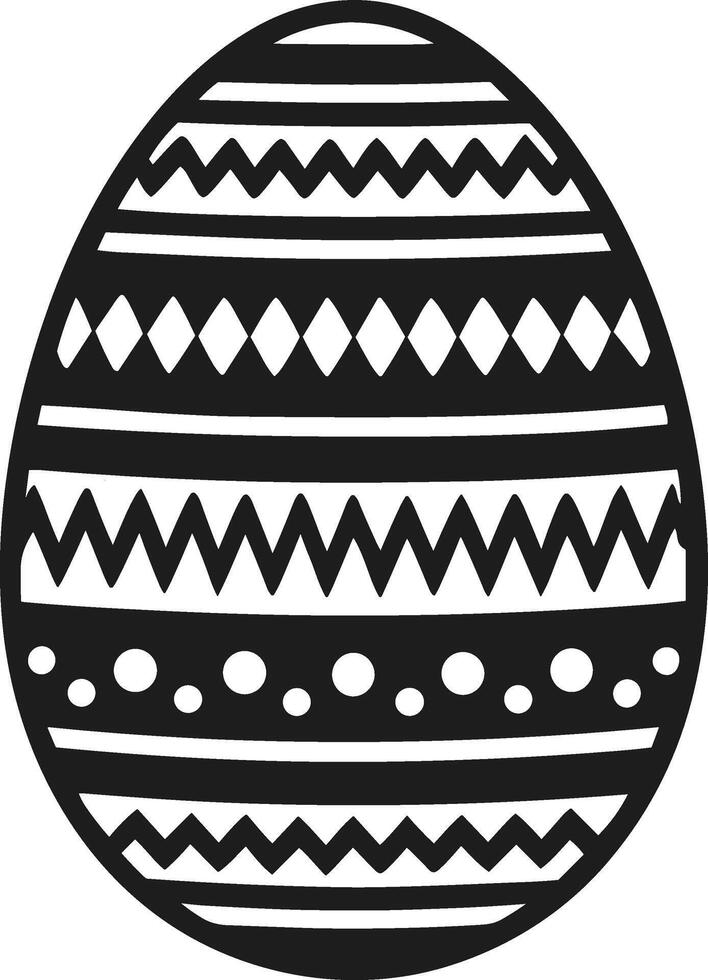 Black Easter Egg Silhouette with Decorative Patterns - Illustration vector