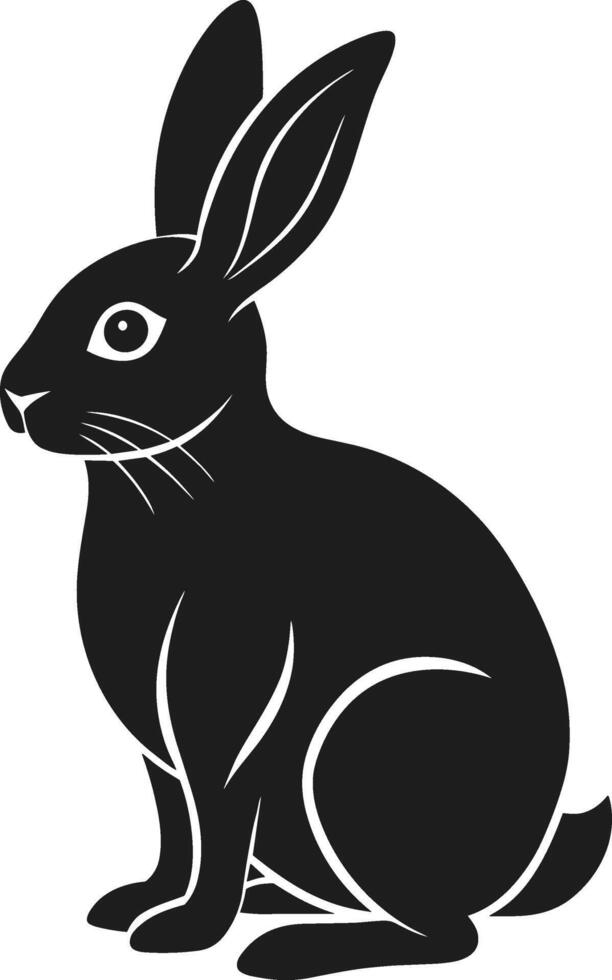 Minimalist Rabbit Silhouette - Spring and Easter Animal Illustration vector
