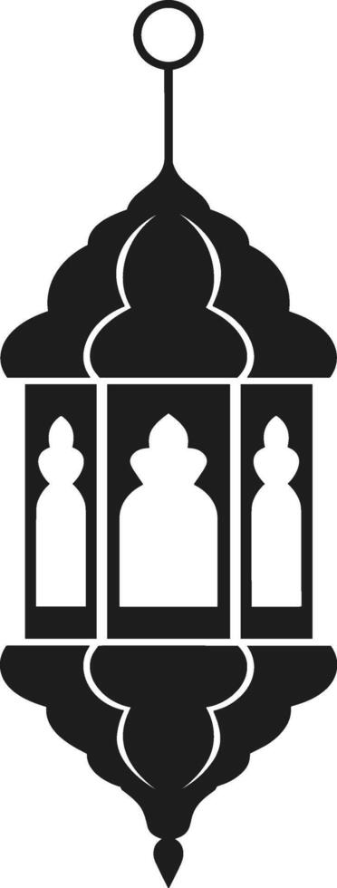 Elegant Arabic Lantern - Traditional Islamic Hanging Lamp for Ramadan and Eid vector