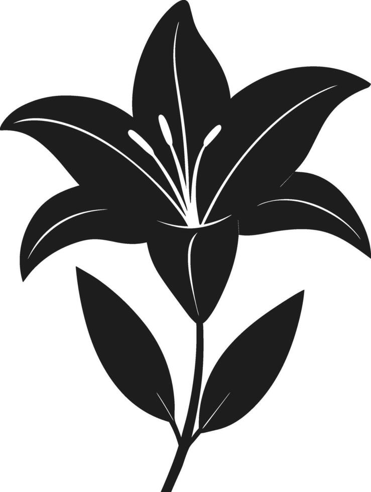 An Elegant Lily Flower Silhouette - Spring Floral Design vector