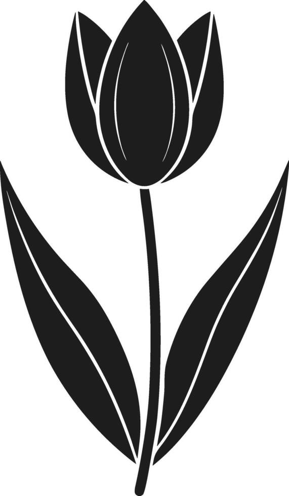 Simple Tulip Silhouette - Elegant Spring Flower Illustration vector