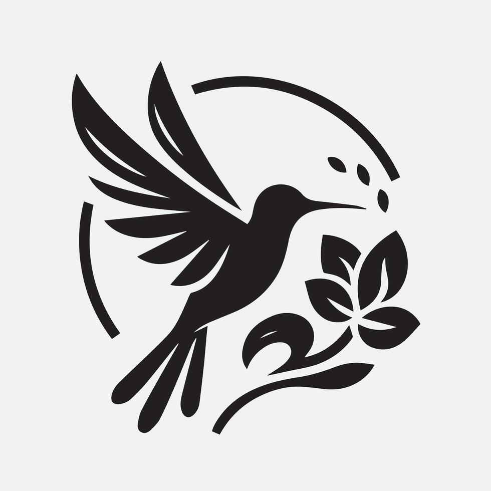 Minimalist Bird Silhouette vector