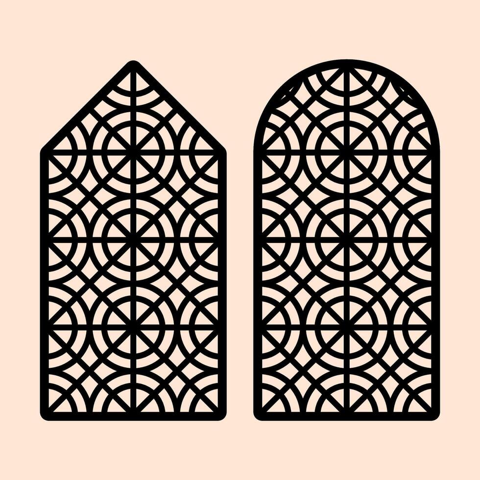 Architectural Privacy Screens with Aesthetic and Functional Geometric Patterns vector