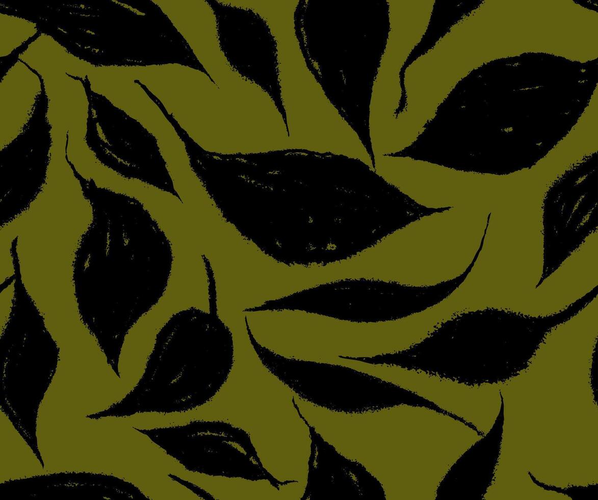 Leaves pattern, abstract contemporary seamless pattern. Template hand-drawn flower and leaf shape textures. Black repeatable boho prints. illustration leaves seamless pattern. vector