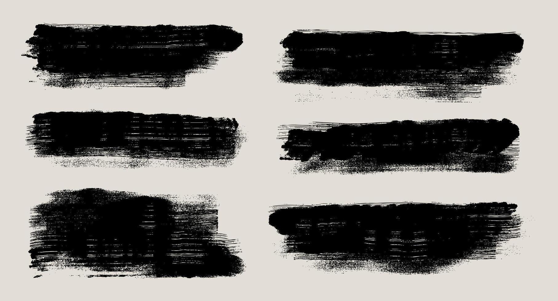 Set Of Black Brush Stroke. Hand Drawn Paint Brush Stroke For Ink Paint, Grunge Design Element, Dirt Banner, Watercolor Design, Dirty Texture. Template Brush Stroke, Bold Stripes, Abstract Forms vector